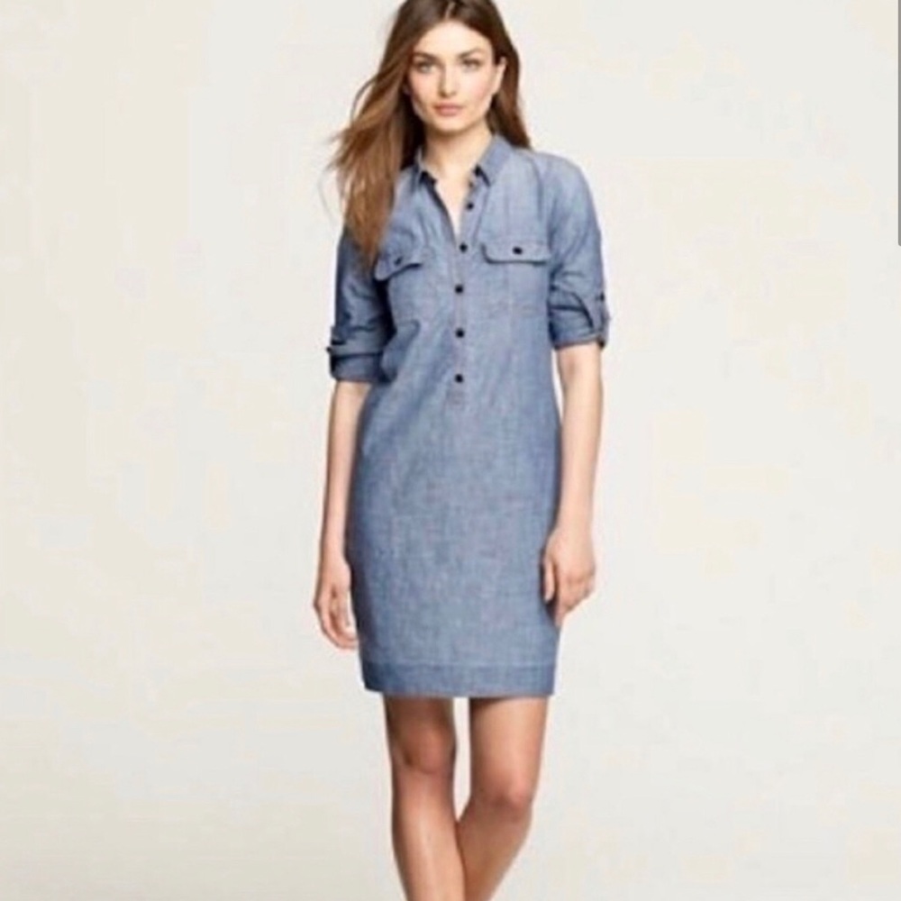 J.Crew Chambray Denim shirtdress Size 6